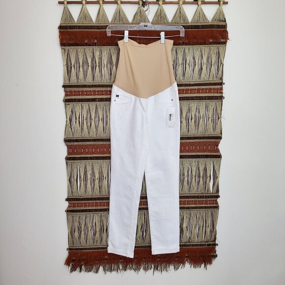 AG Adriano Goldschmied The Stilt Roll-Up Maternity capris, white - Picture 1 of 12